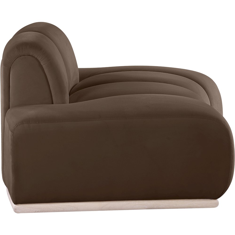 Jace Brown Velvet Chair. Picture 3