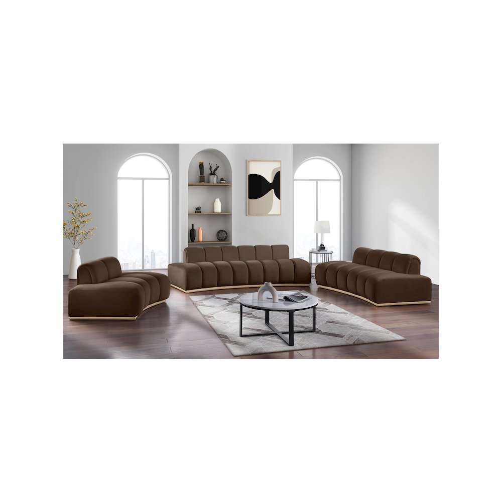 Jace Brown Velvet Chair. Picture 6