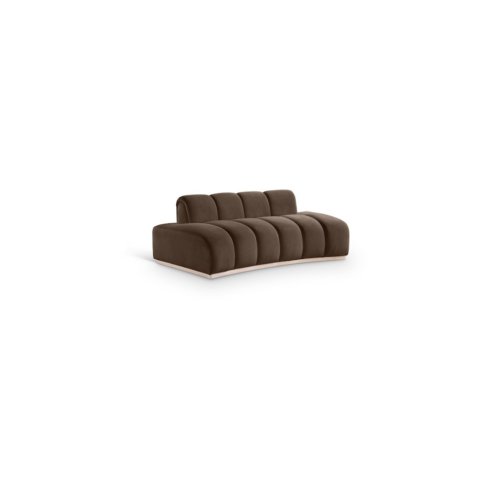 Jace Brown Velvet Loveseat. Picture 1