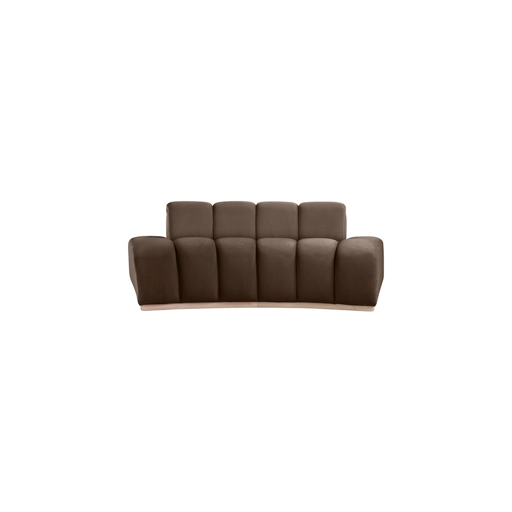 Jace Brown Velvet Loveseat. Picture 2