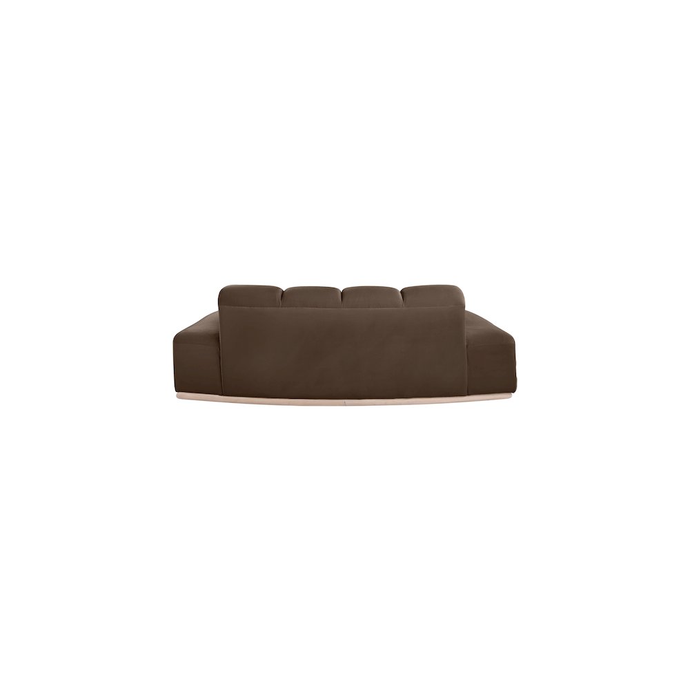 Jace Brown Velvet Loveseat. Picture 4