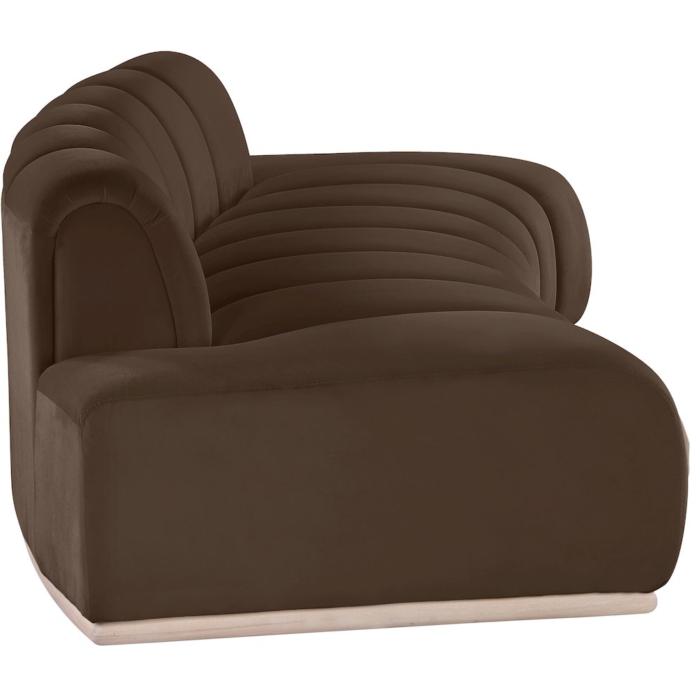 Jace Brown Velvet Sofa. Picture 3