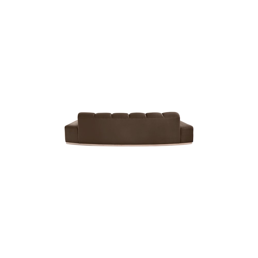 Jace Brown Velvet Sofa. Picture 4