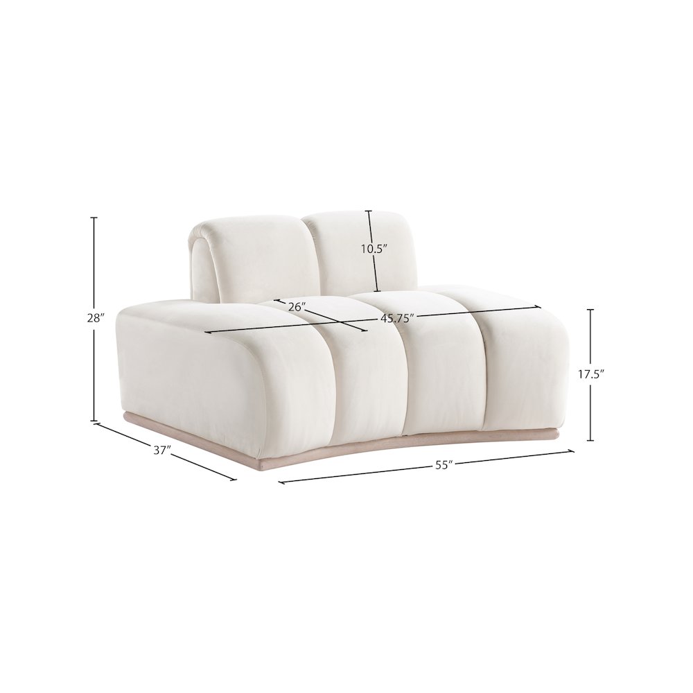 Jace Cream Velvet Chair. Picture 7