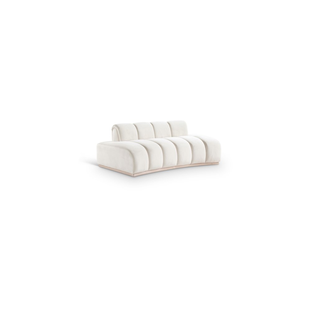 Jace Cream Velvet Loveseat. Picture 1