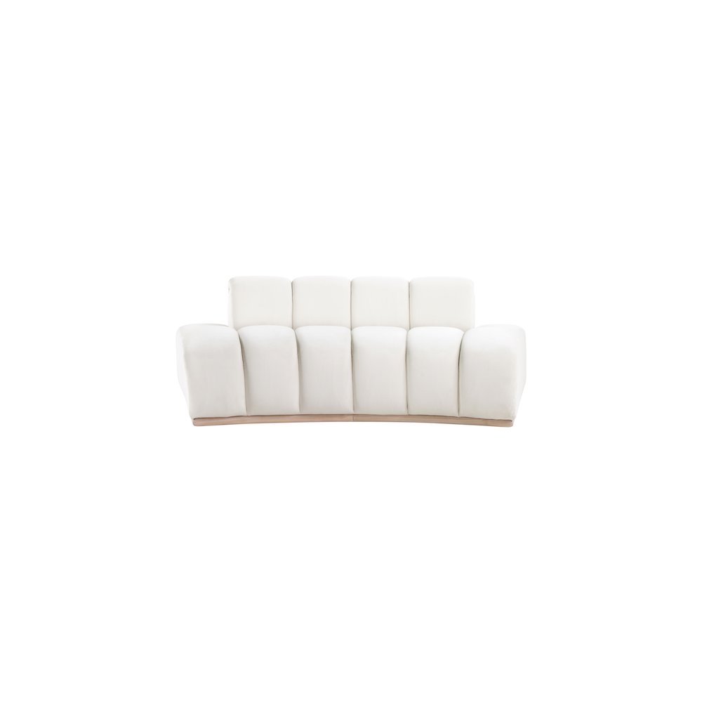 Jace Cream Velvet Loveseat. Picture 2