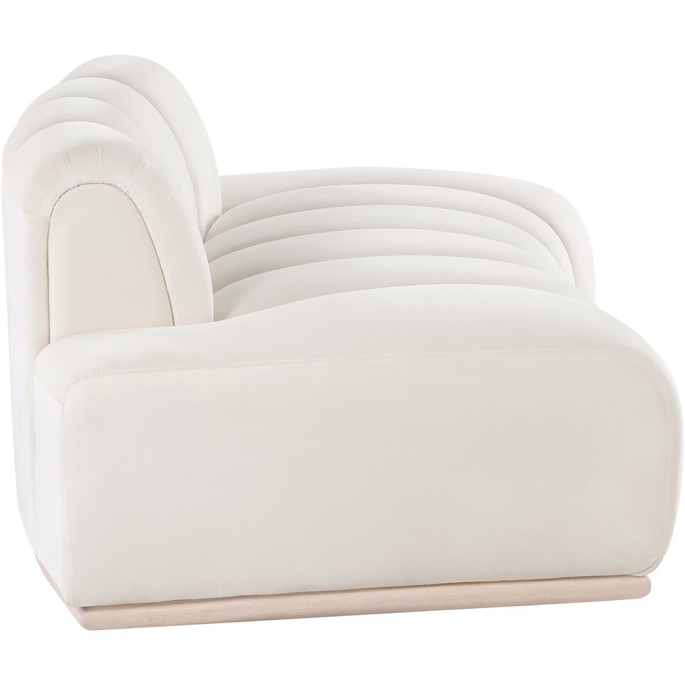 Jace Cream Velvet Loveseat. Picture 3