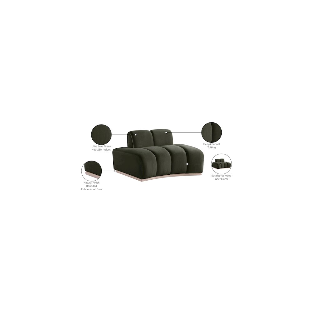 Jace Green Velvet Chair. Picture 8