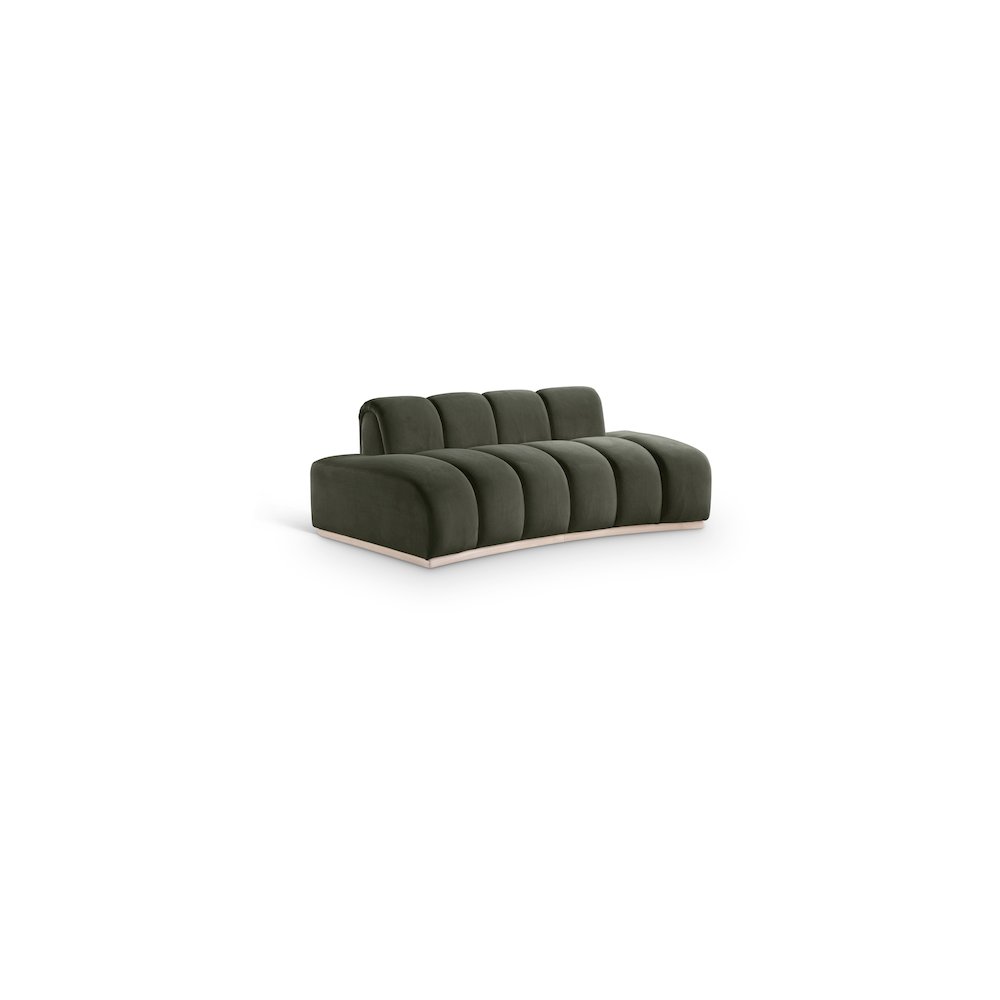 Jace Green Velvet Loveseat. Picture 1