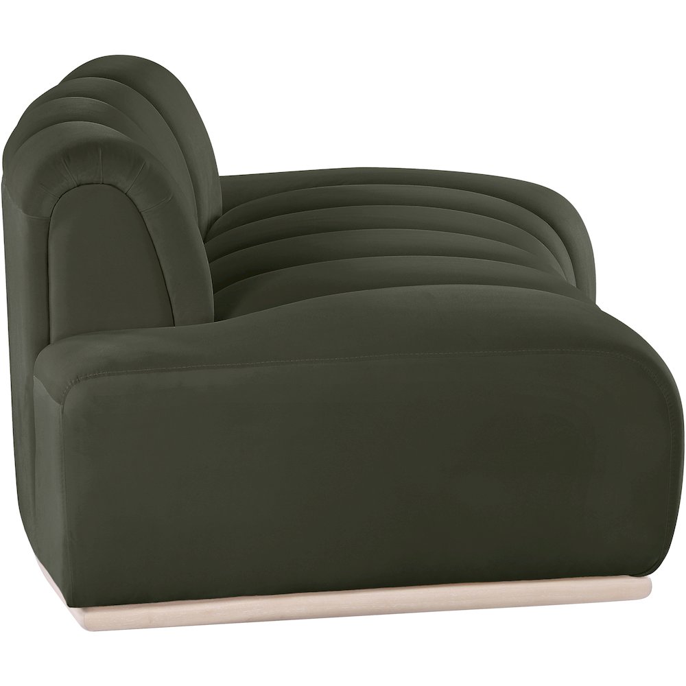 Jace Green Velvet Loveseat. Picture 3