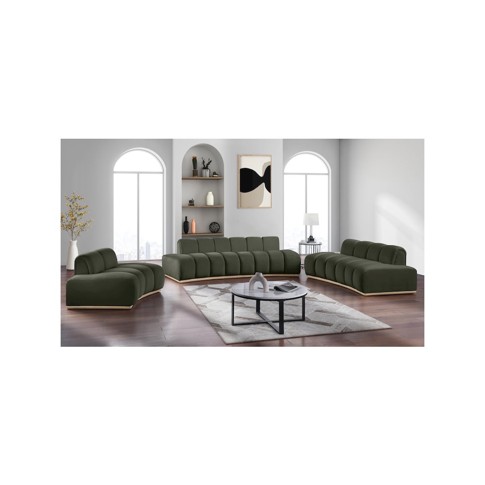 Jace Green Velvet Loveseat. Picture 6