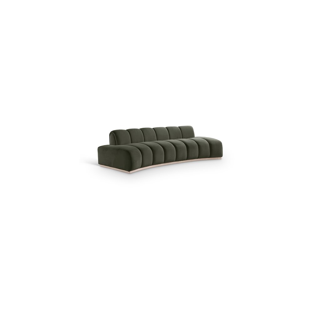 Jace Green Velvet Sofa. Picture 1