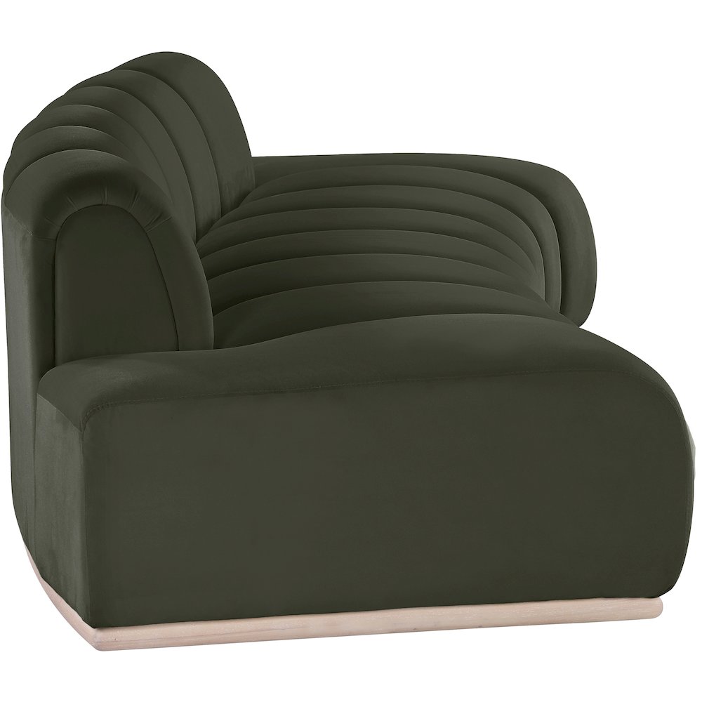Jace Green Velvet Sofa. Picture 3