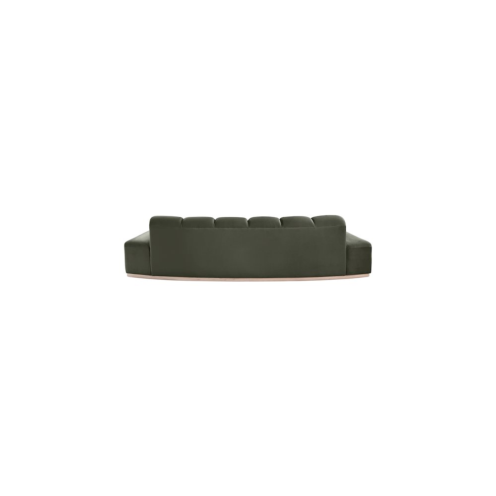Jace Green Velvet Sofa. Picture 4