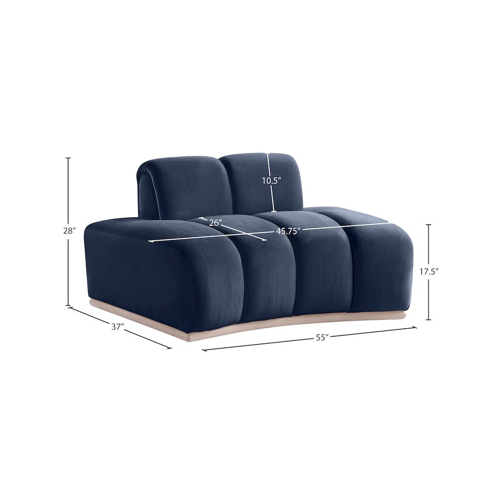 Jace Navy Velvet Chair. Picture 7
