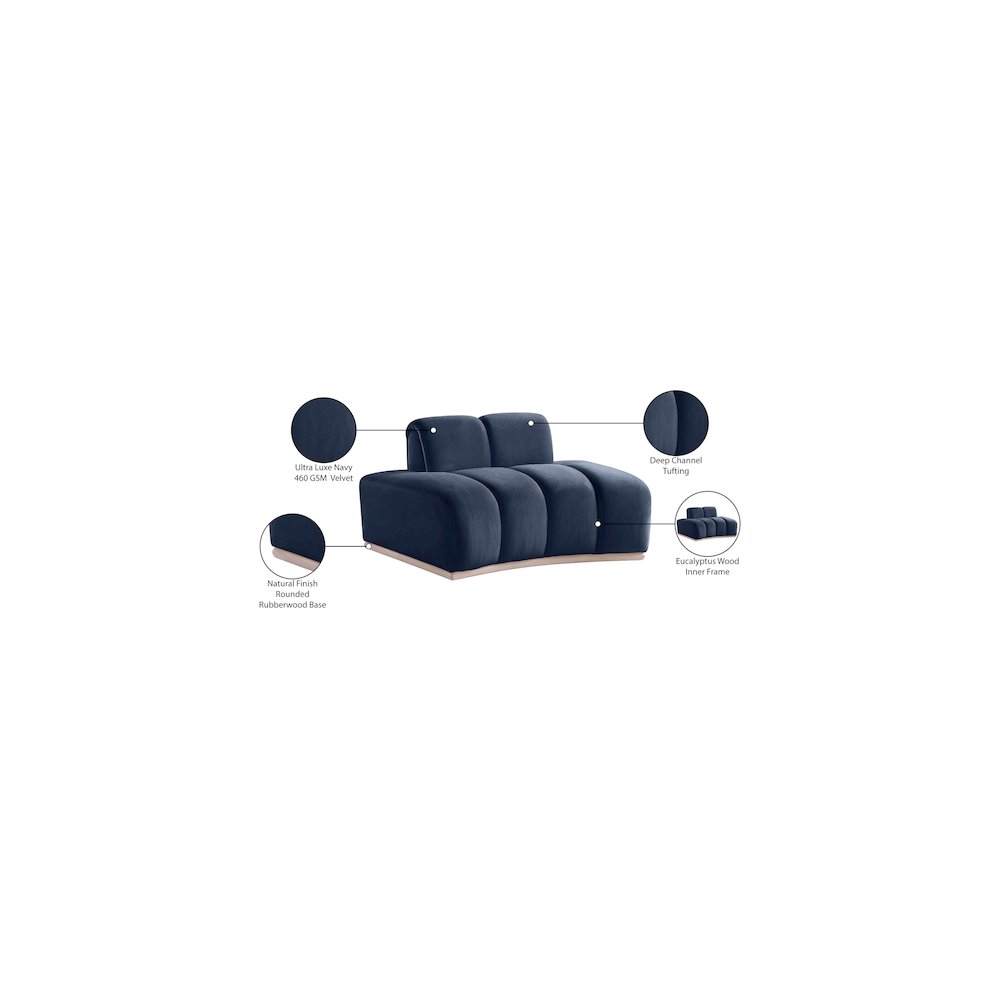 Jace Navy Velvet Chair. Picture 8