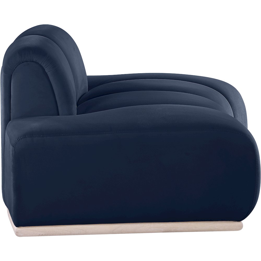 Jace Navy Velvet Chair. Picture 3
