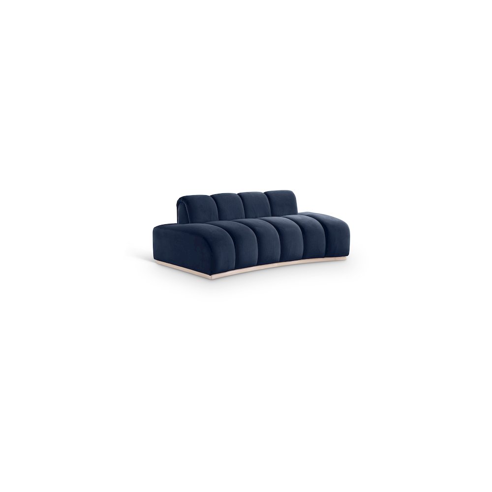 Jace Navy Velvet Loveseat. Picture 1
