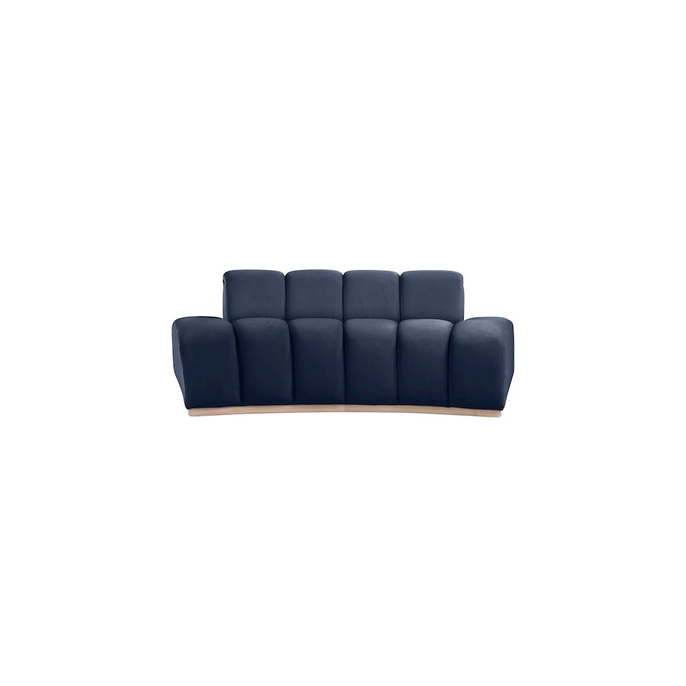 Jace Navy Velvet Loveseat. Picture 2