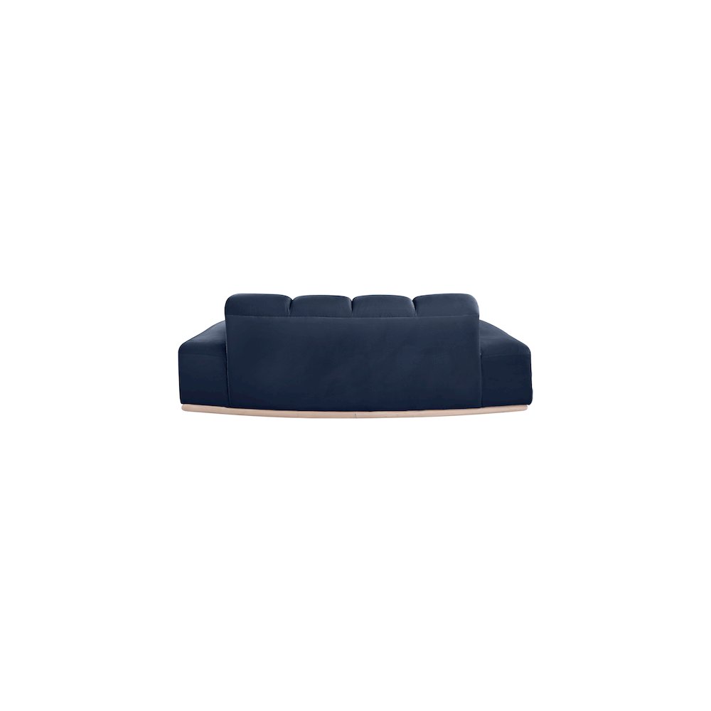 Jace Navy Velvet Loveseat. Picture 4