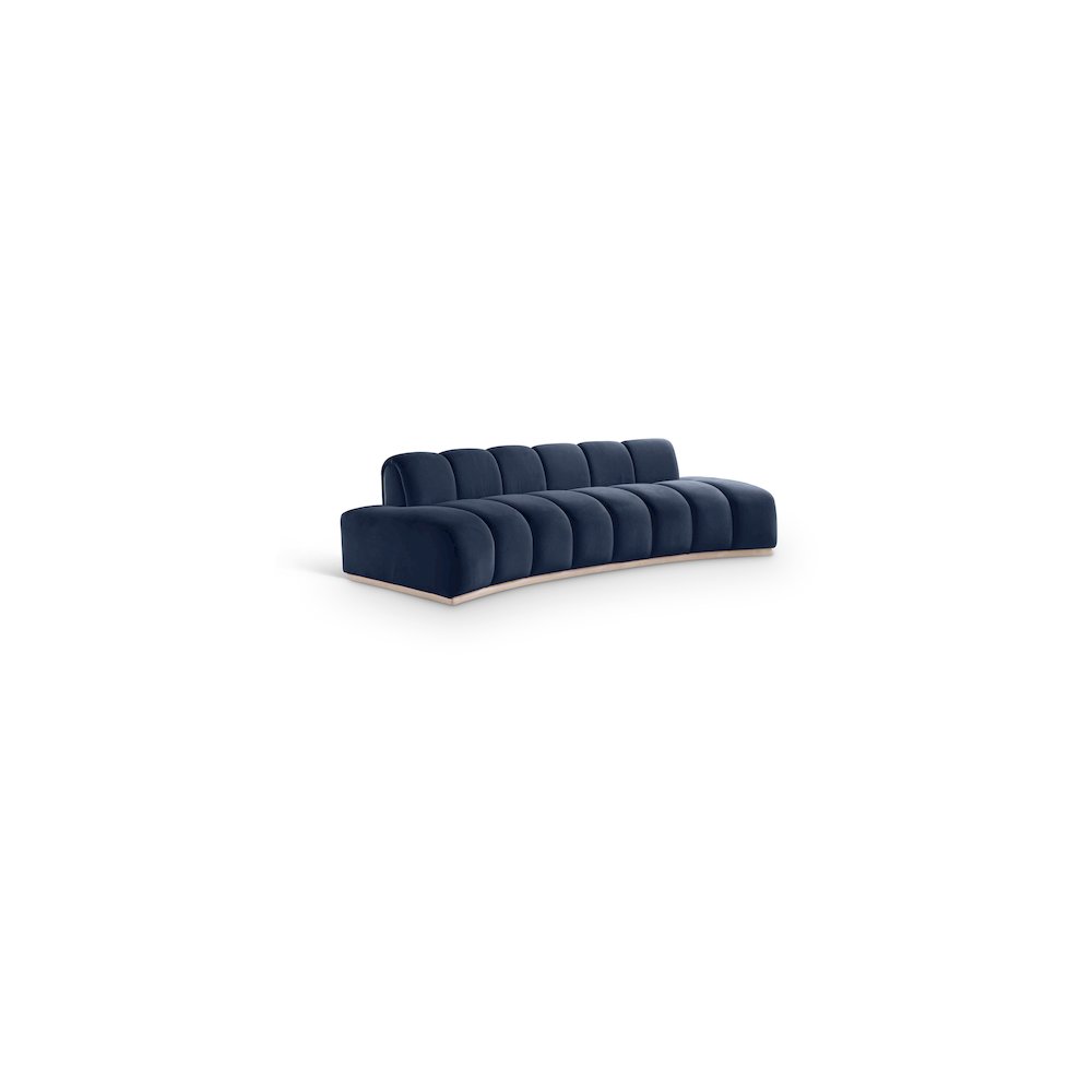 Jace Navy Velvet Sofa. Picture 1