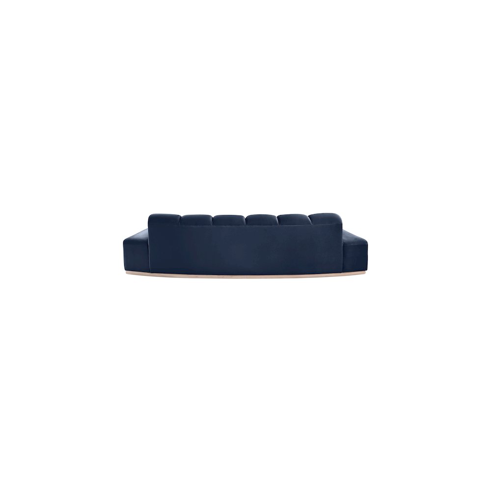 Jace Navy Velvet Sofa. Picture 4