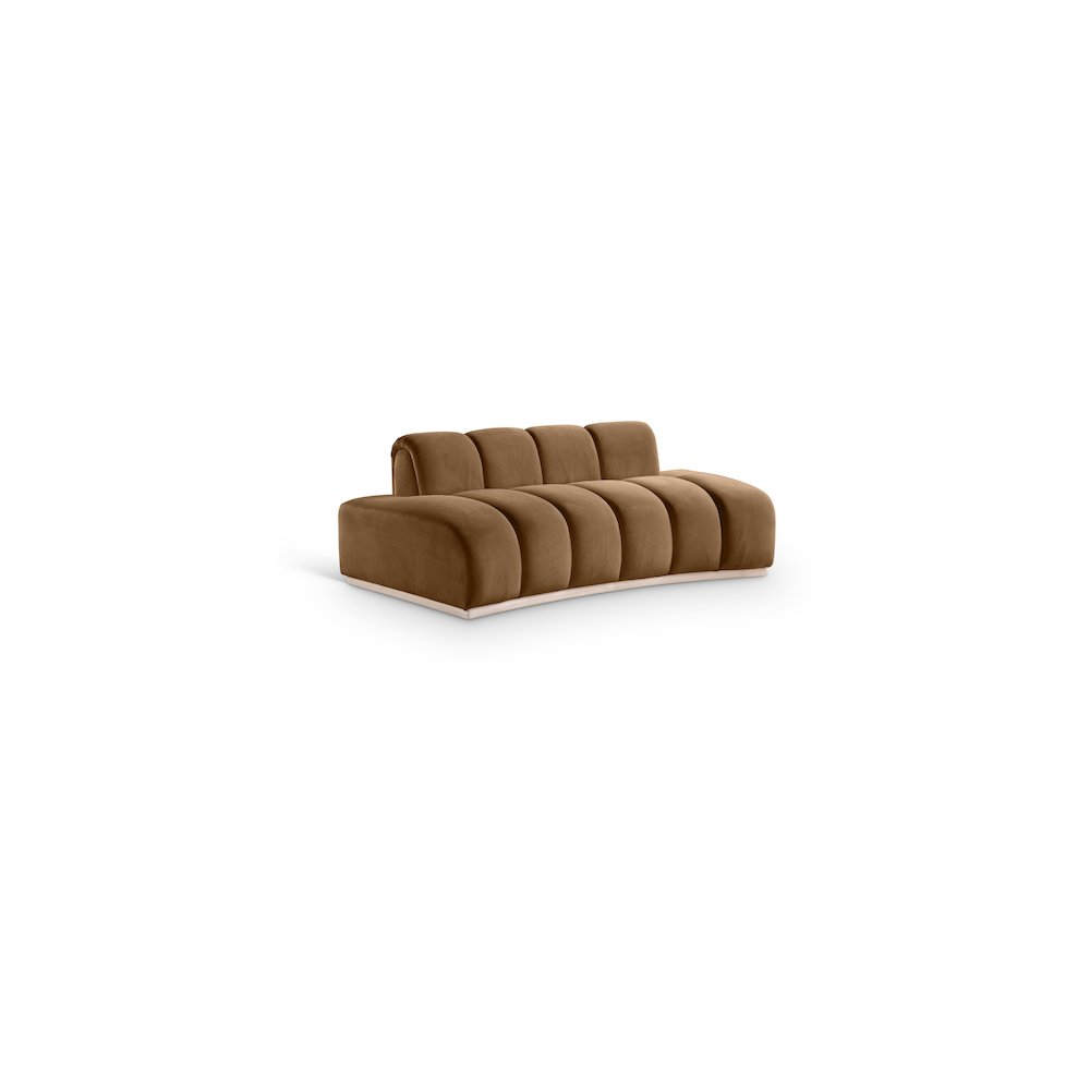 Jace Saddle Velvet Loveseat. Picture 1