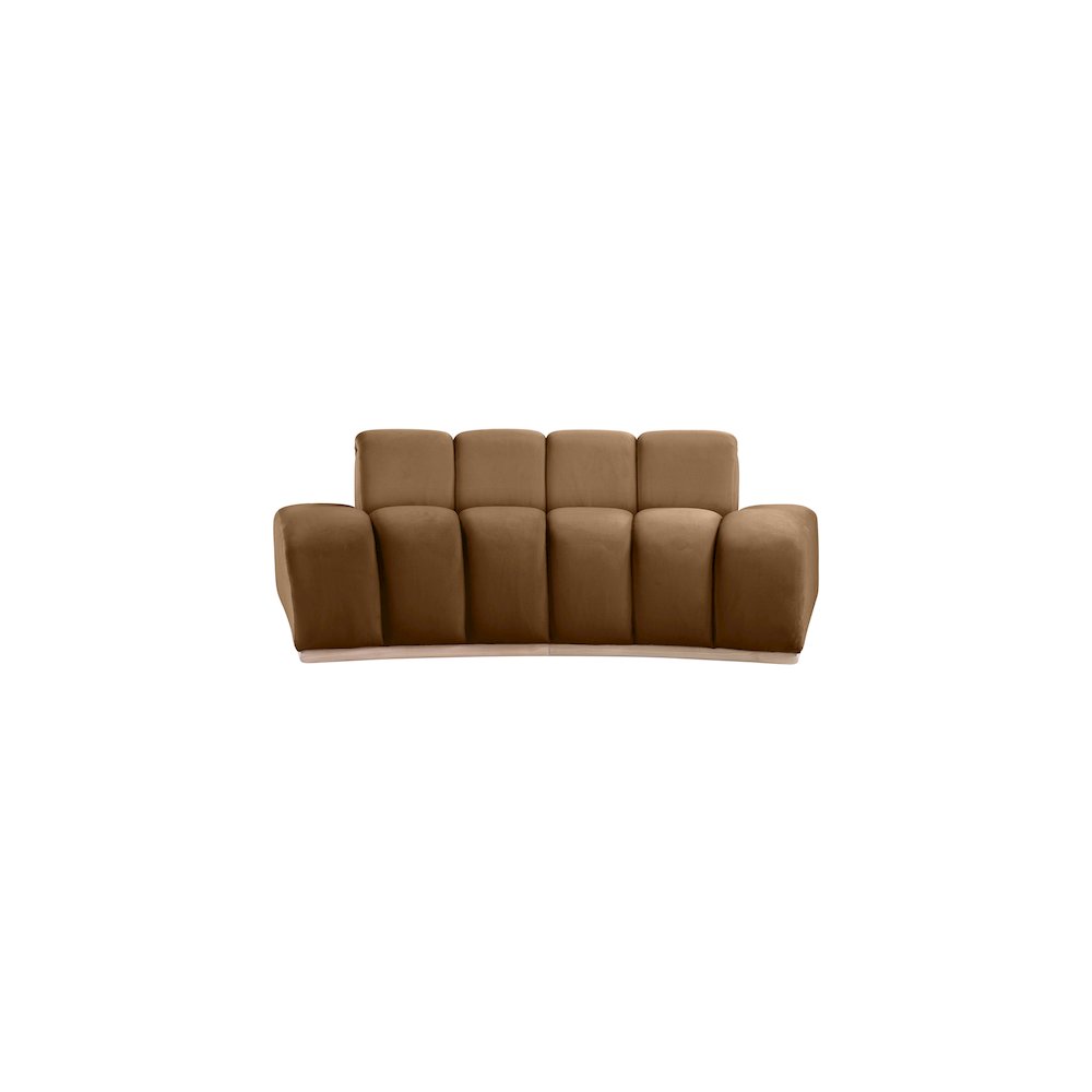 Jace Saddle Velvet Loveseat. Picture 2