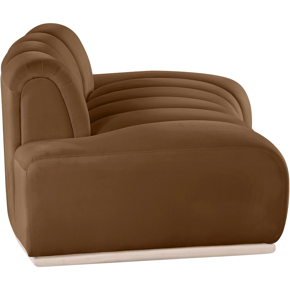 Jace Saddle Velvet Loveseat. Picture 3