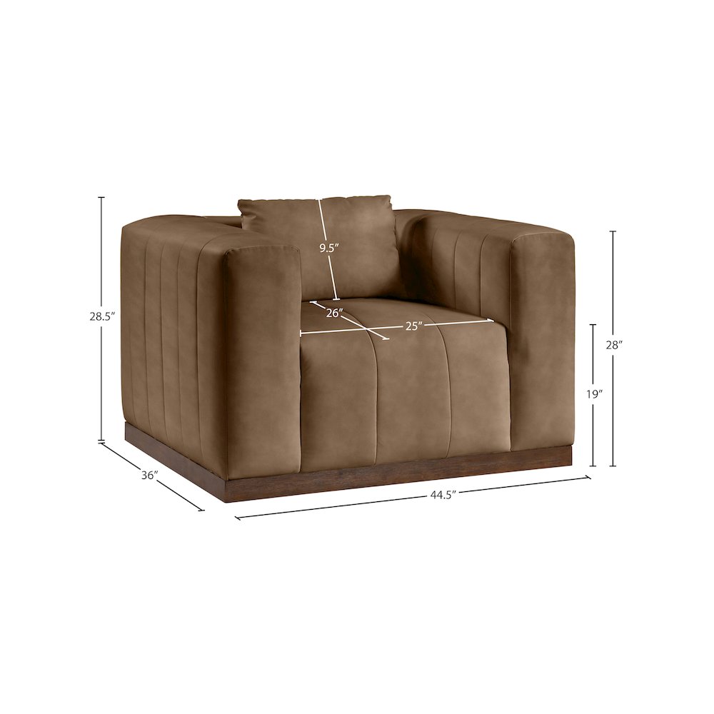 Mallina Brown Vegan Leather Chair. Picture 7