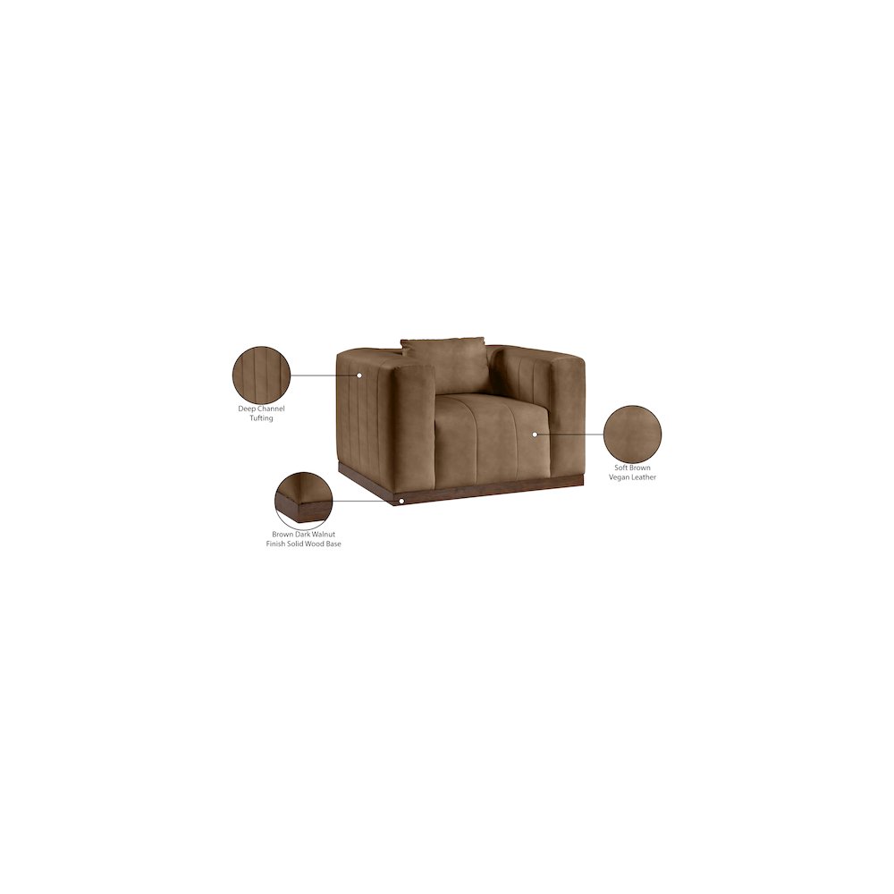 Mallina Brown Vegan Leather Chair. Picture 8