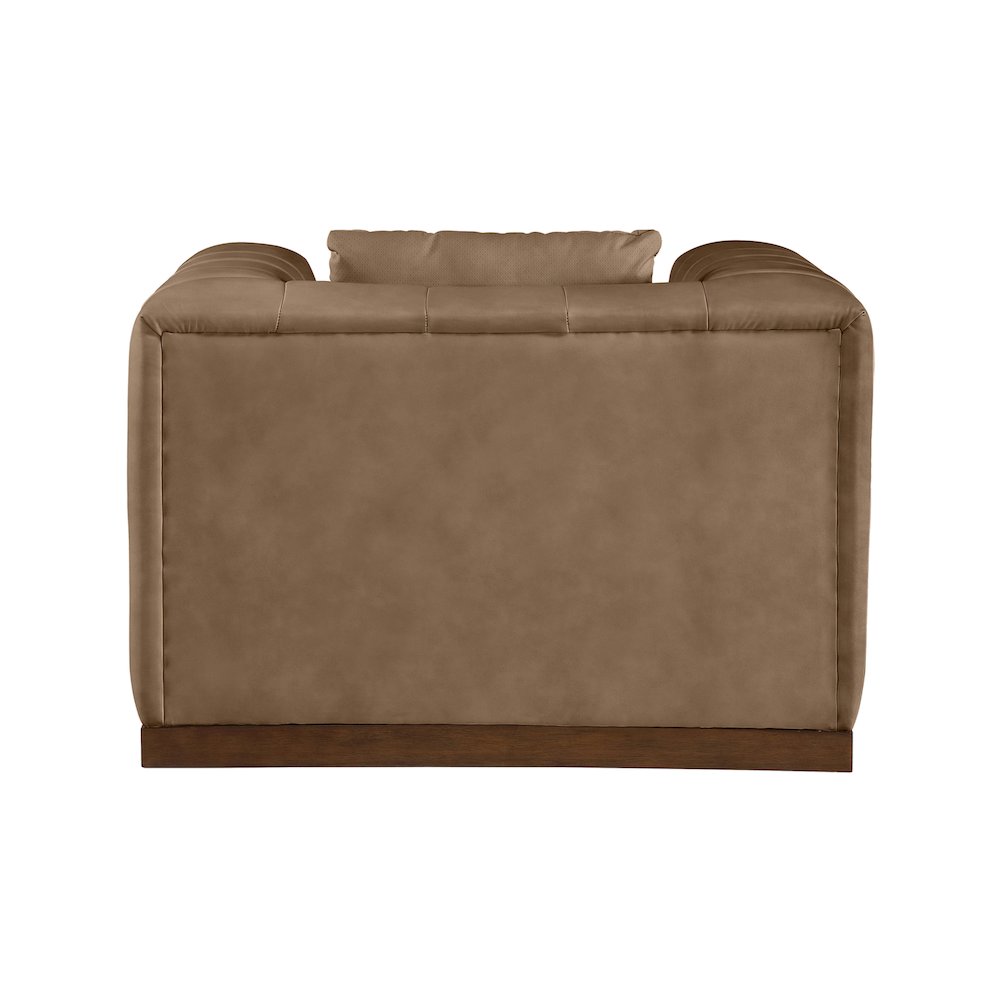 Mallina Brown Vegan Leather Chair. Picture 2