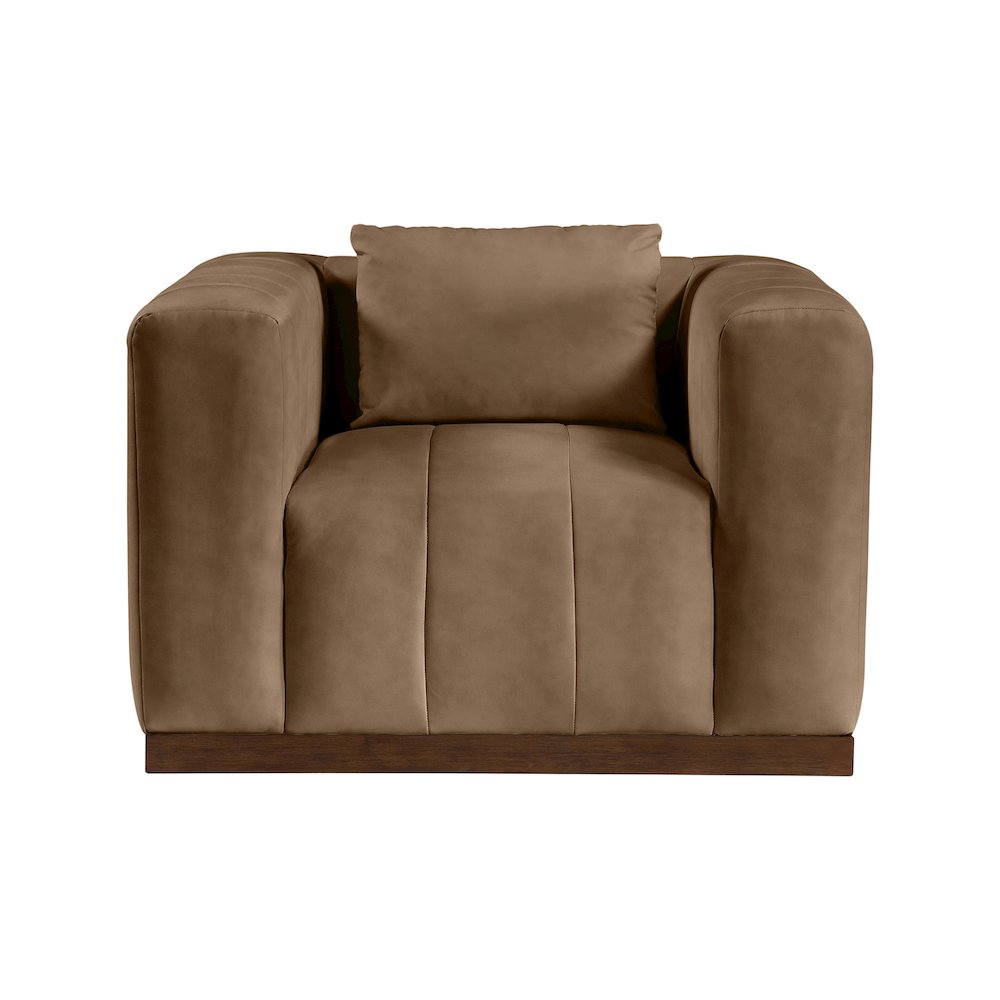 Mallina Brown Vegan Leather Chair. Picture 3