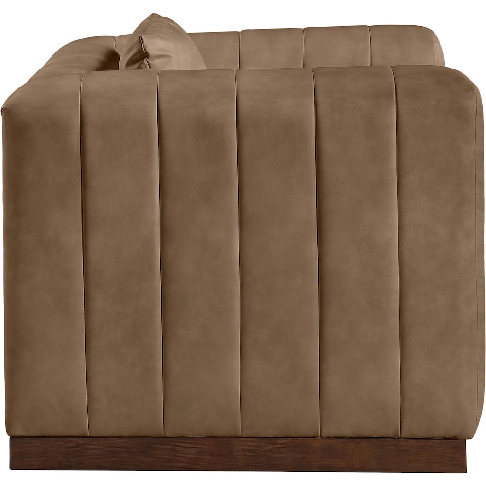 Mallina Brown Vegan Leather Chair. Picture 4