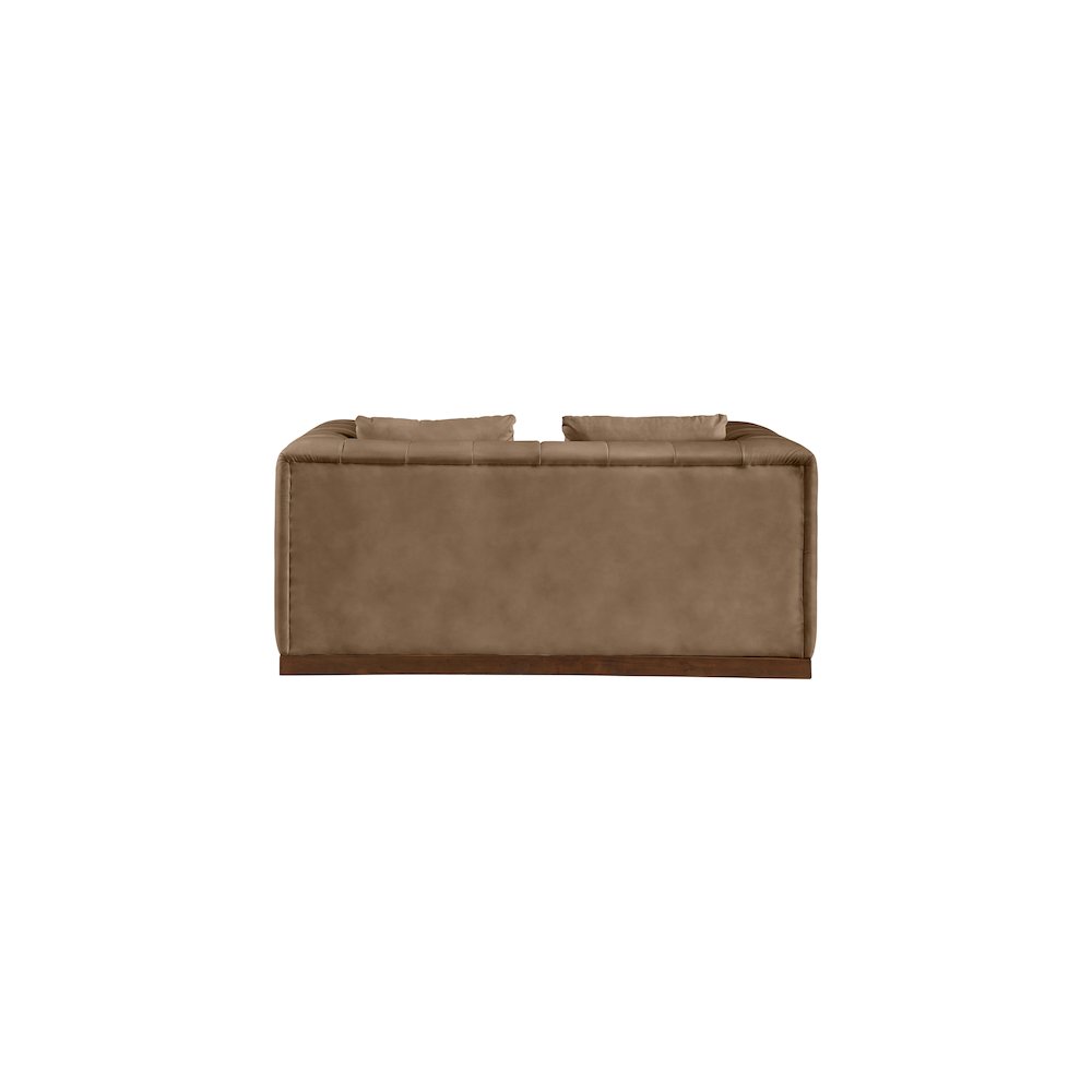 Mallina Brown Vegan Leather Loveseat. Picture 2
