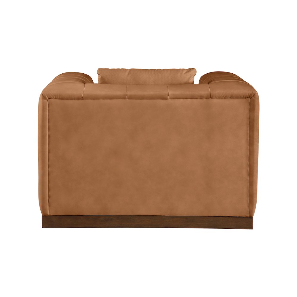 Mallina Cognac Vegan Leather Chair. Picture 2