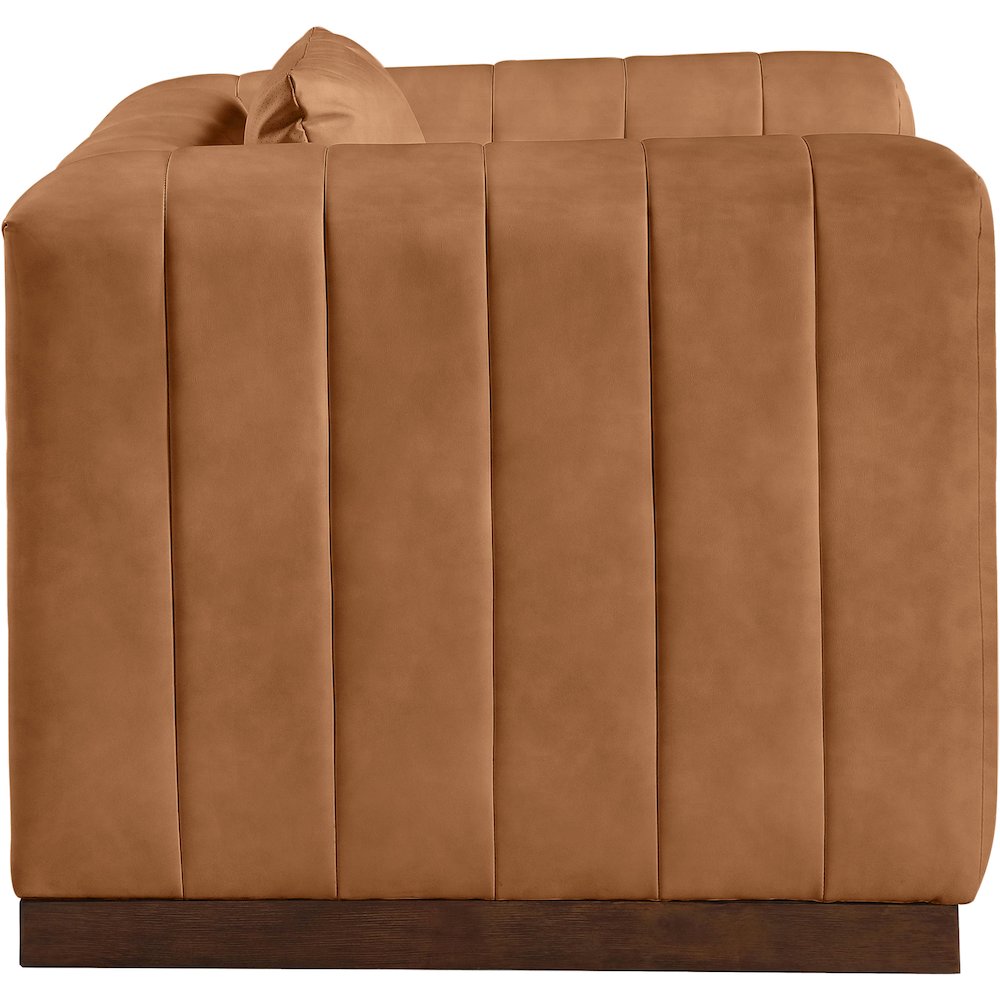 Mallina Cognac Vegan Leather Chair. Picture 4