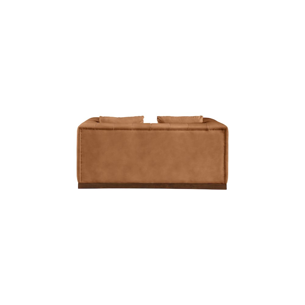 Mallina Cognac Vegan Leather Loveseat. Picture 2