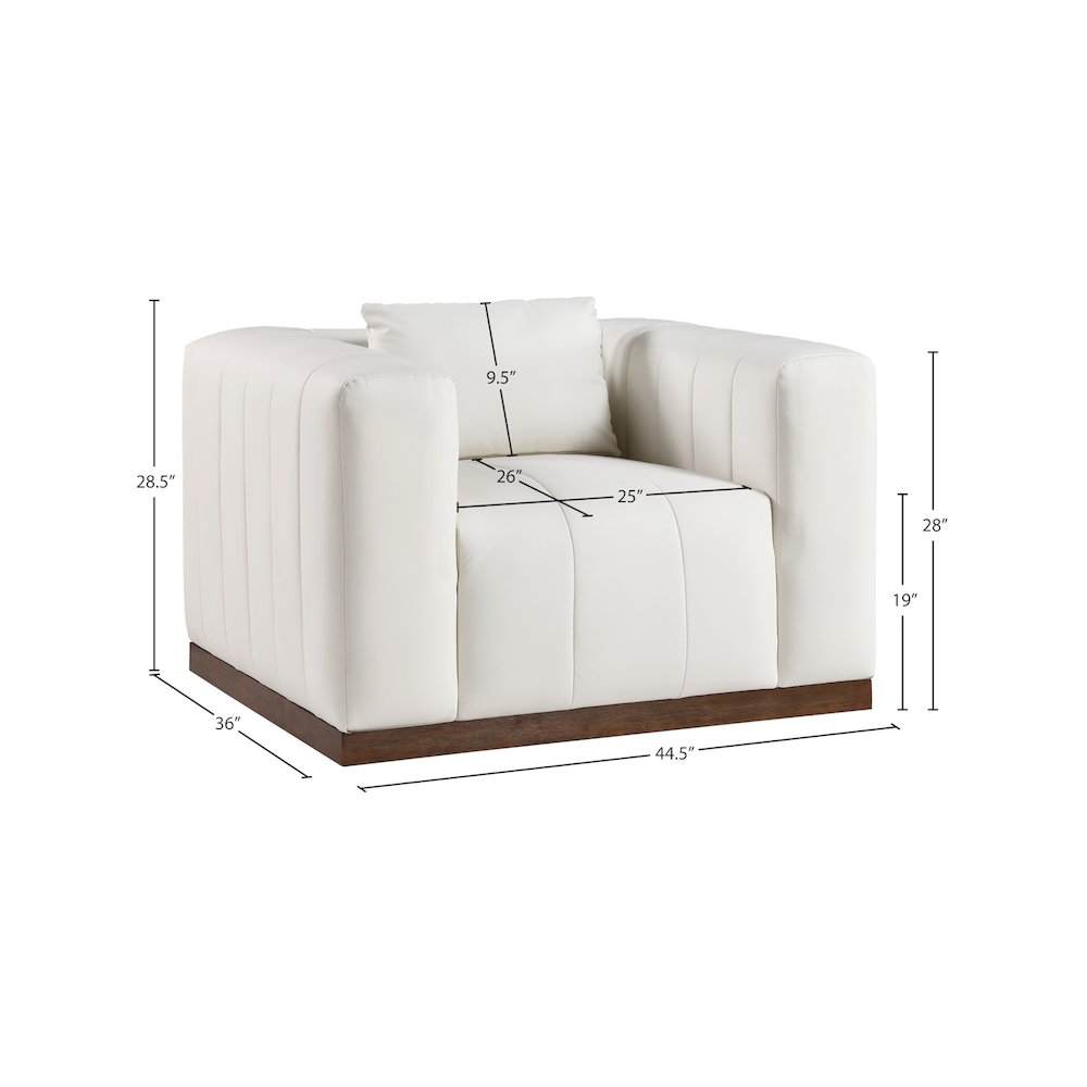 Mallina Cream Vegan Leather Chair. Picture 7