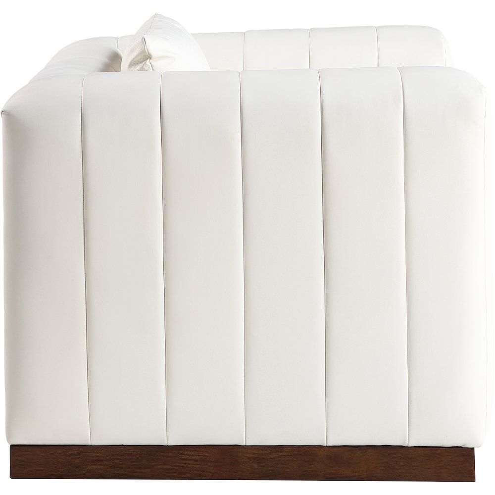 Mallina Cream Vegan Leather Chair. Picture 3
