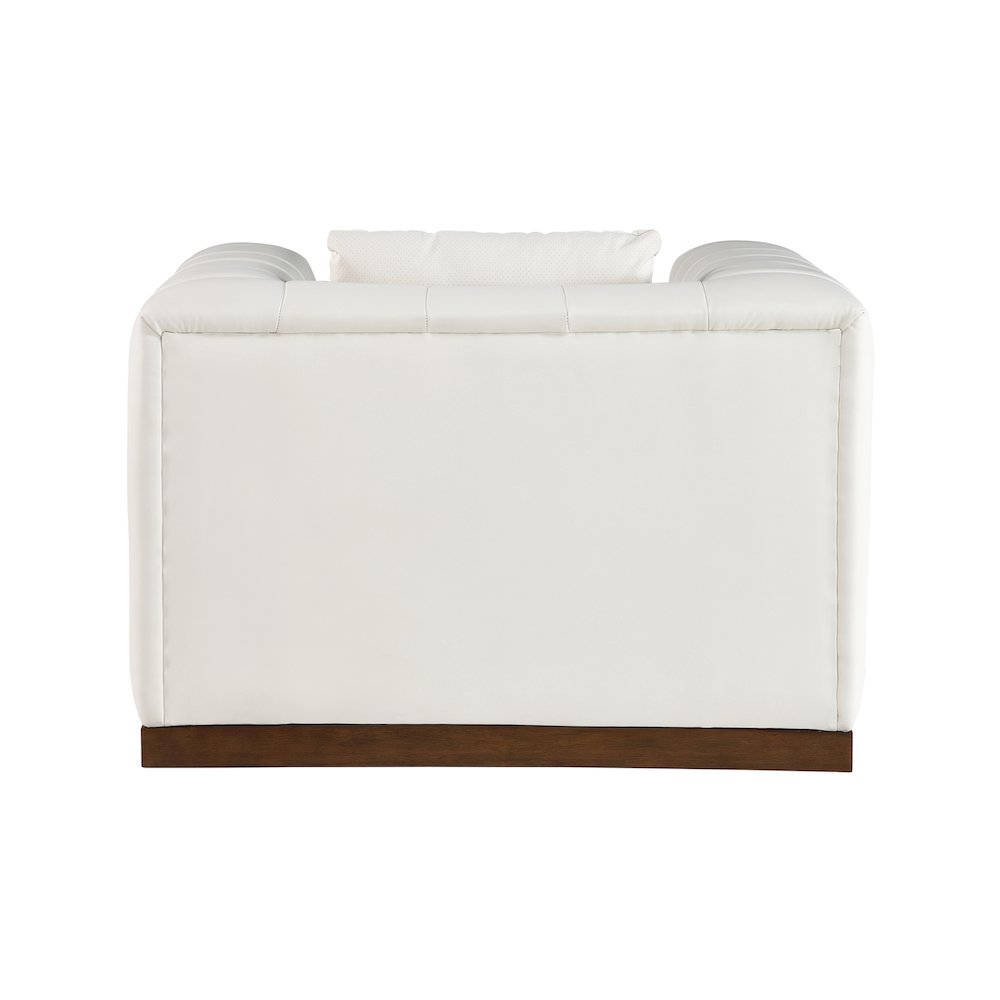 Mallina Cream Vegan Leather Chair. Picture 4