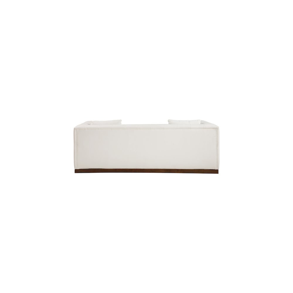 Mallina Cream Vegan Leather Sofa. Picture 4
