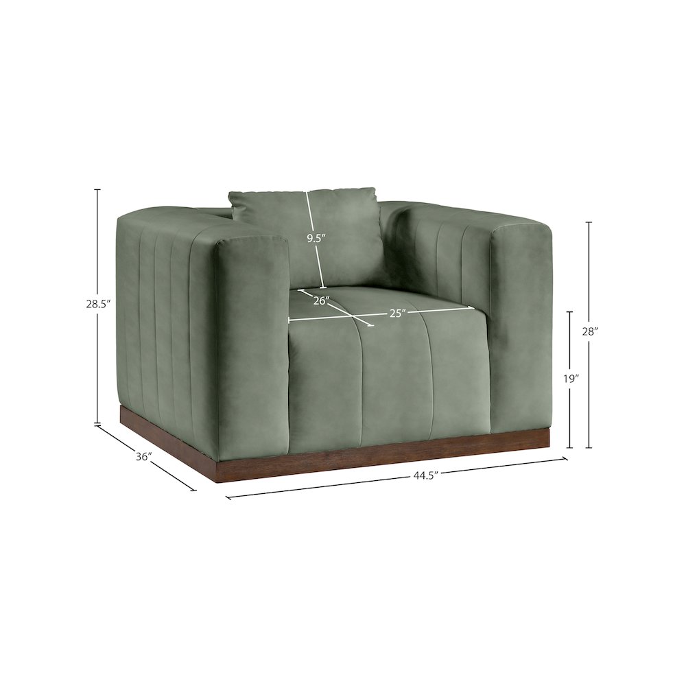 Mallina Green Vegan Leather Chair. Picture 7