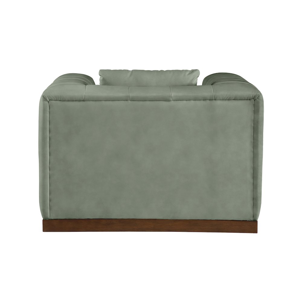 Mallina Green Vegan Leather Chair. Picture 2
