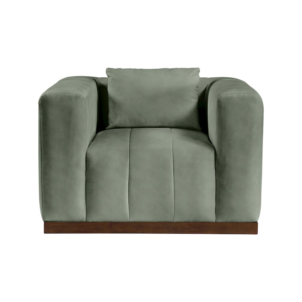Mallina Green Vegan Leather Chair. Picture 3