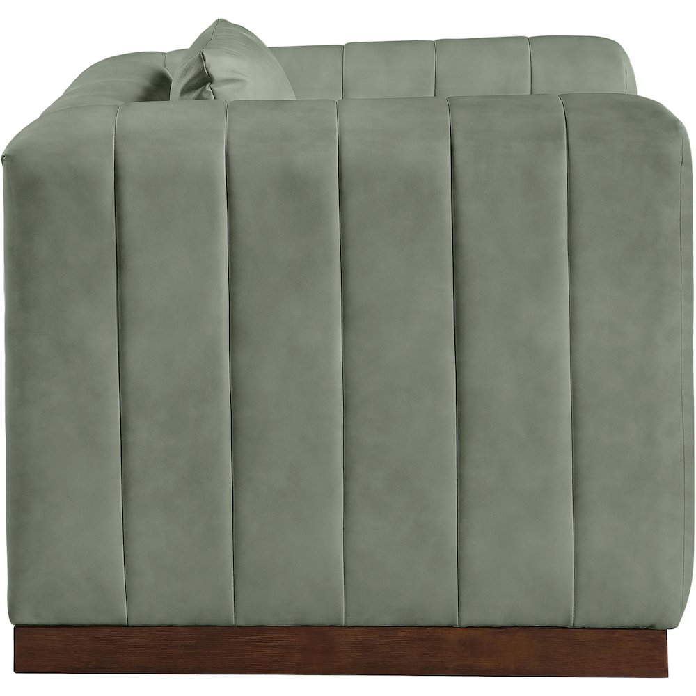 Mallina Green Vegan Leather Chair. Picture 4