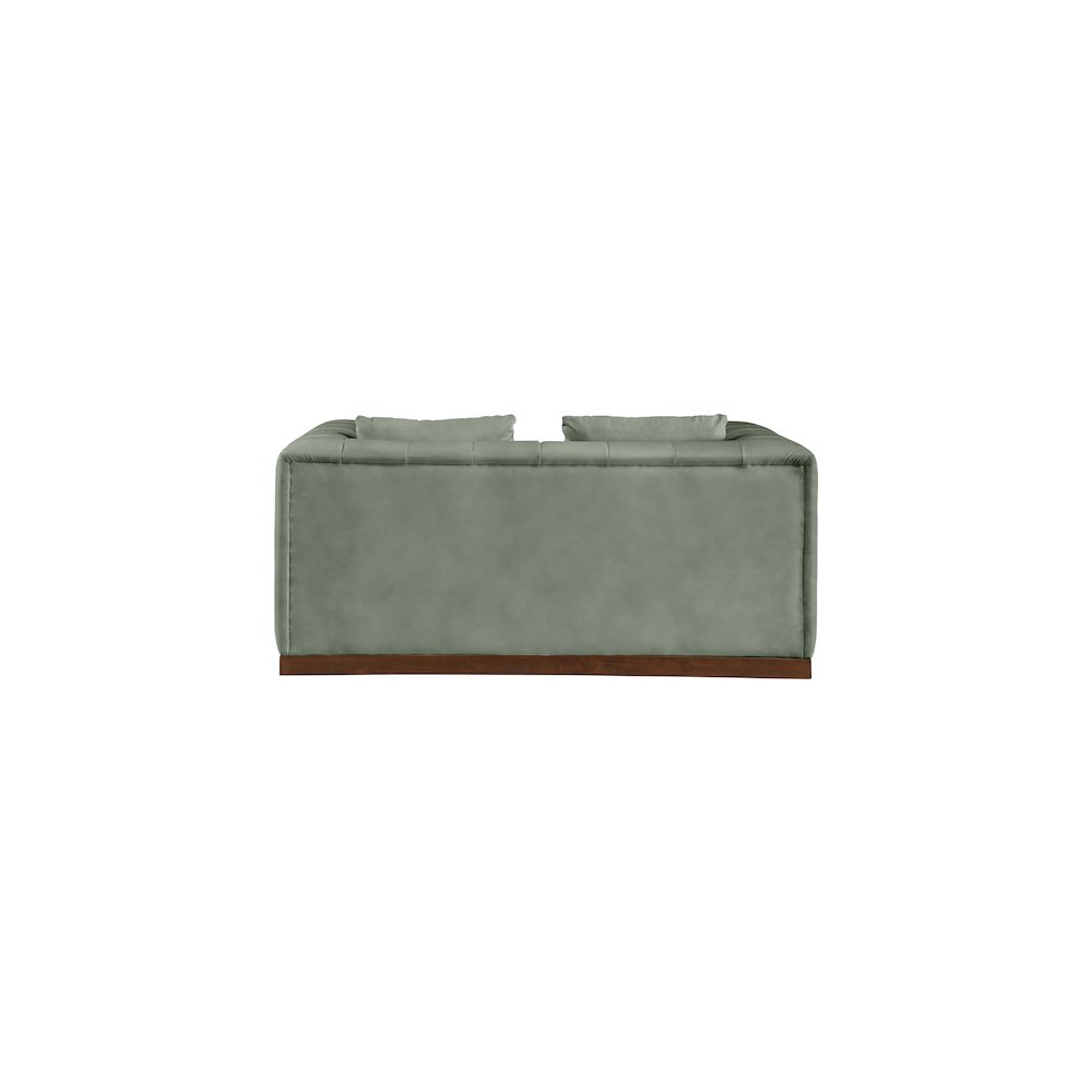 Mallina Green Vegan Leather Loveseat. Picture 2