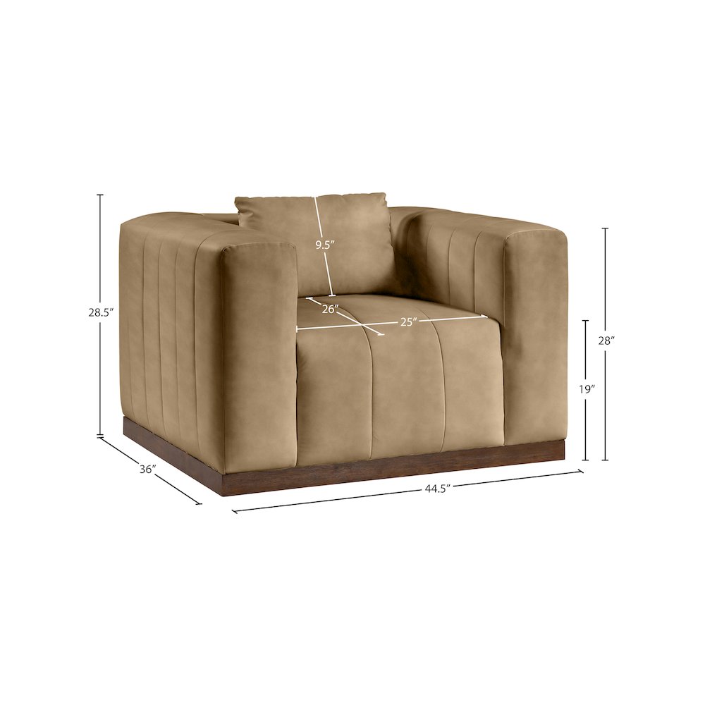 Mallina Tan Vegan Leather Chair. Picture 7