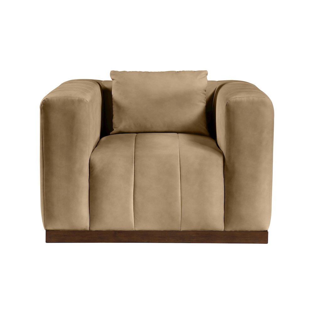 Mallina Tan Vegan Leather Chair. Picture 3