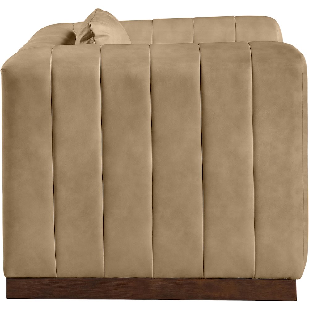 Mallina Tan Vegan Leather Chair. Picture 4